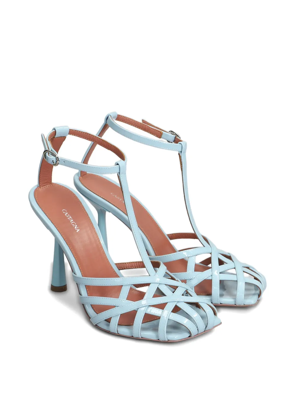 Aldo Castagna Lidia Sandals In Cyan Patent Leather In Blue