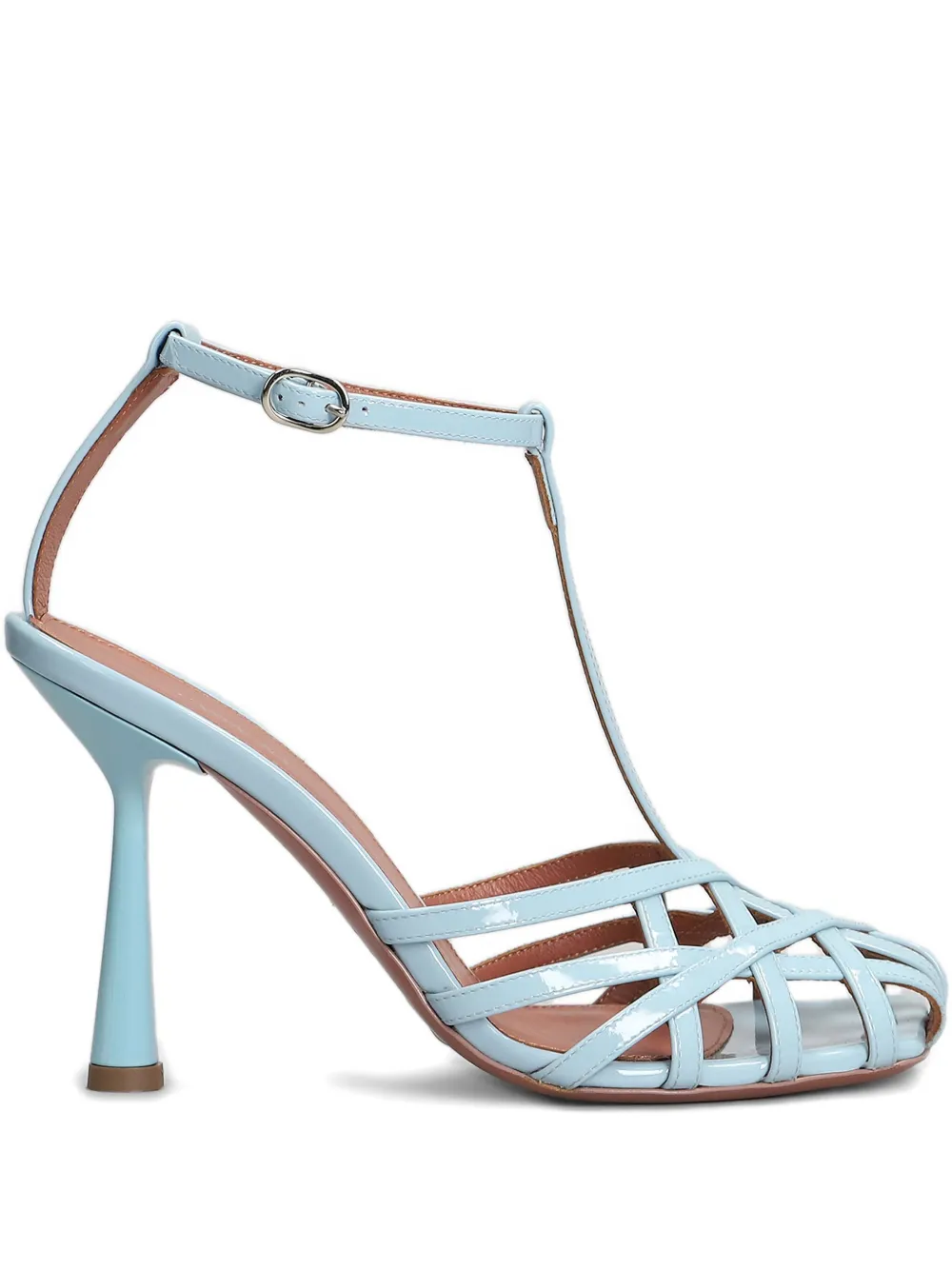 Aldo Castagna Lidia Sandals In Cyan Patent Leather In Blue