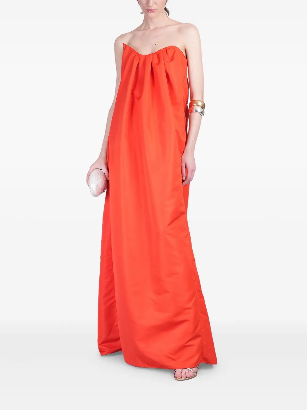 Del Core draped bustier maxi dress - Oranje