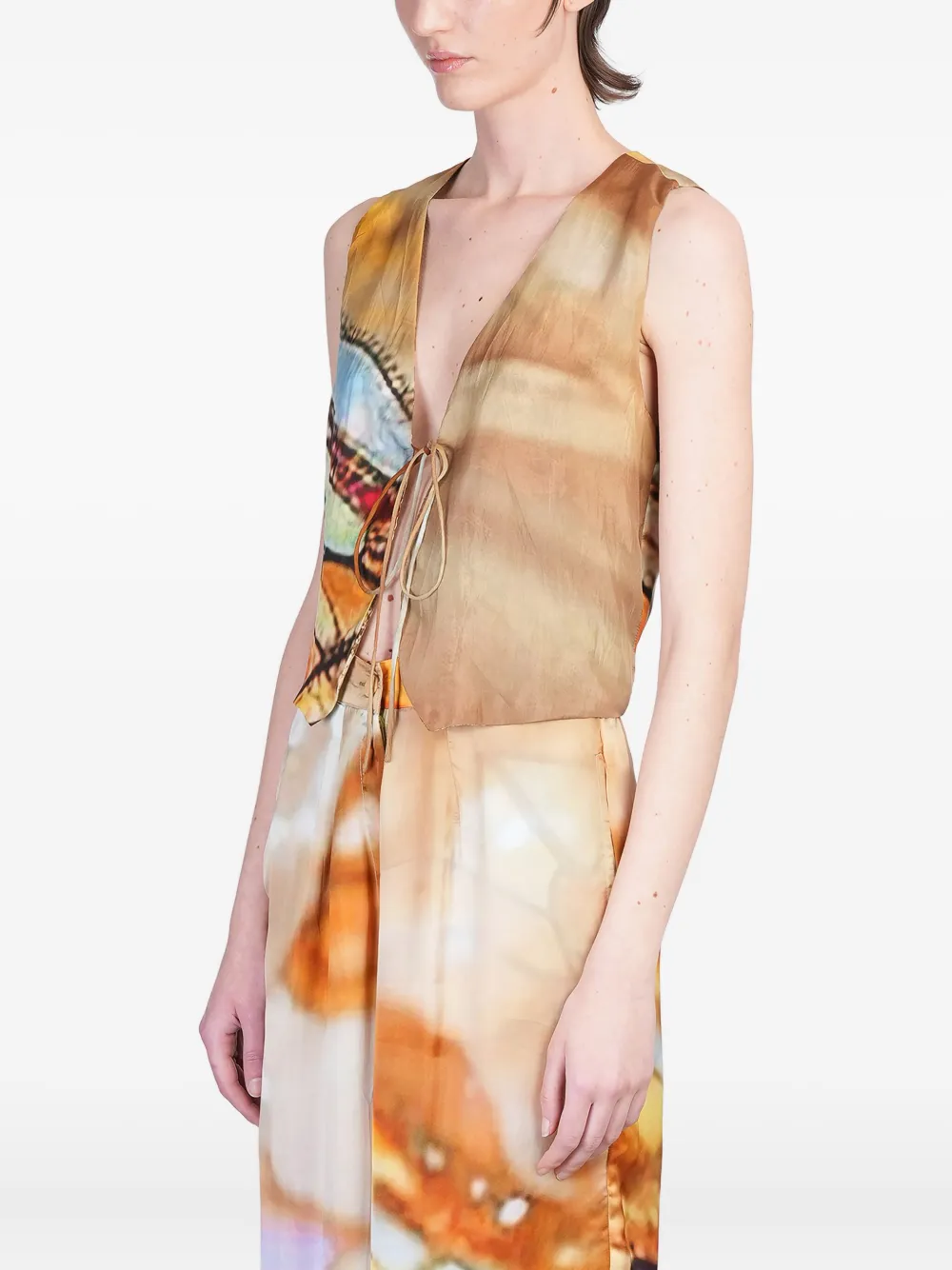 YAVI Hemd met grafische print Beige