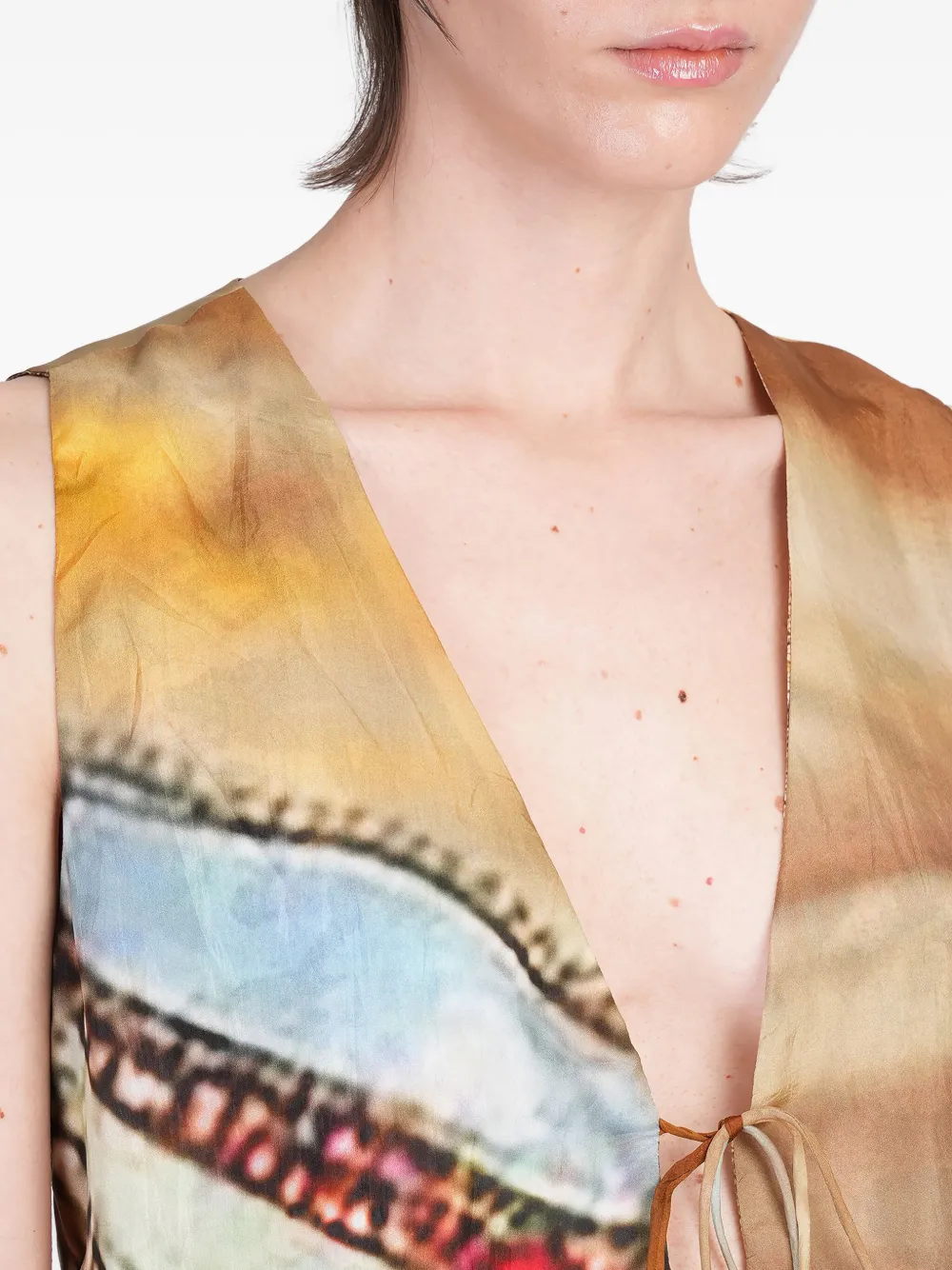 YAVI Hemd met grafische print Beige