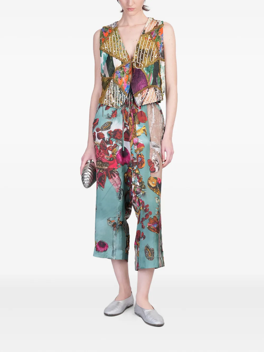 YAVI graphic-print trousers - Groen