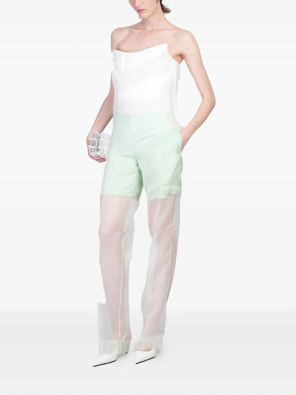 Del Core draped bustier top - Wit