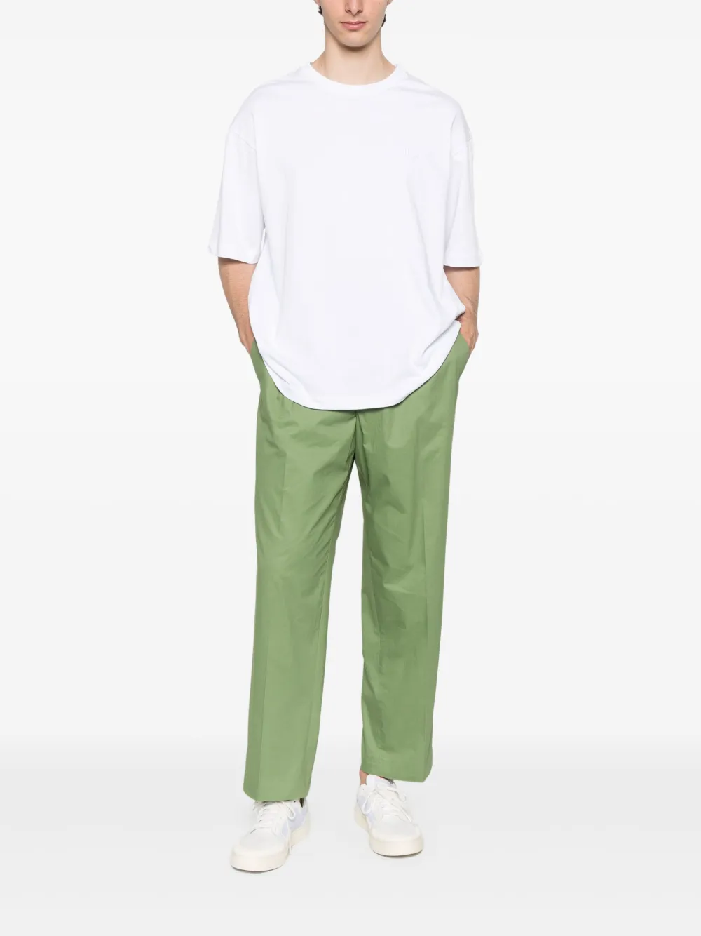 New York Resident cotton straight-leg trousers - Groen