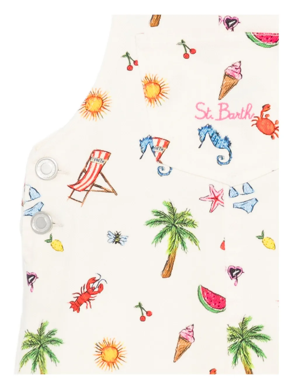 MC2 Saint Barth Kids Tuinbroek met all-over print Beige