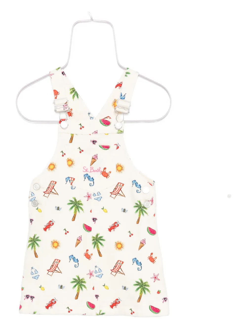 MC2 Saint Barth Kids all-over print dungarees Beige