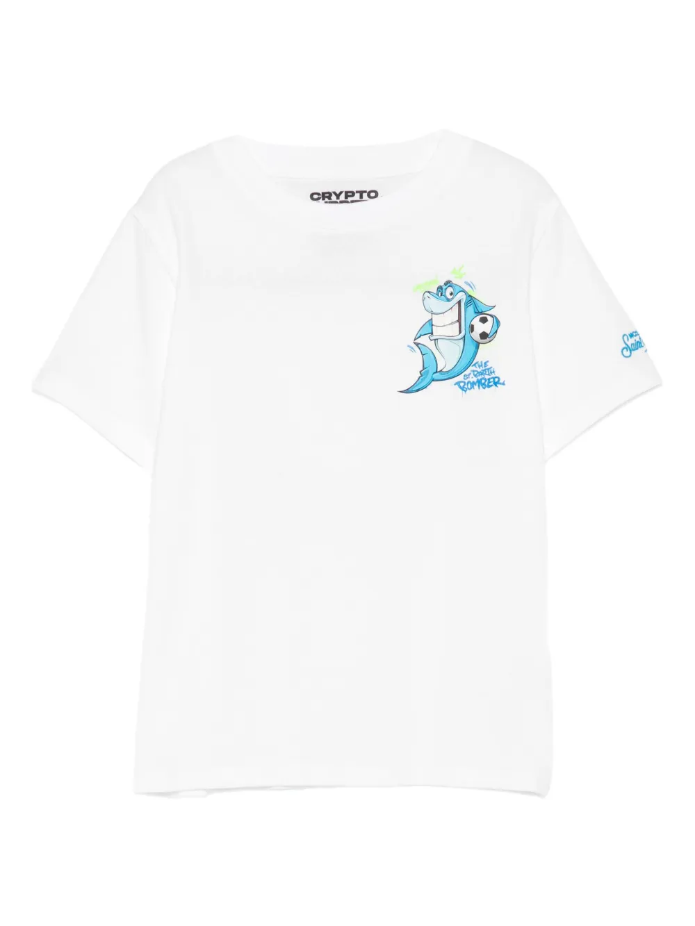 MC2 Saint Barth Kids x Crypto Puppets Shark Bomber-print T-shirt Wit