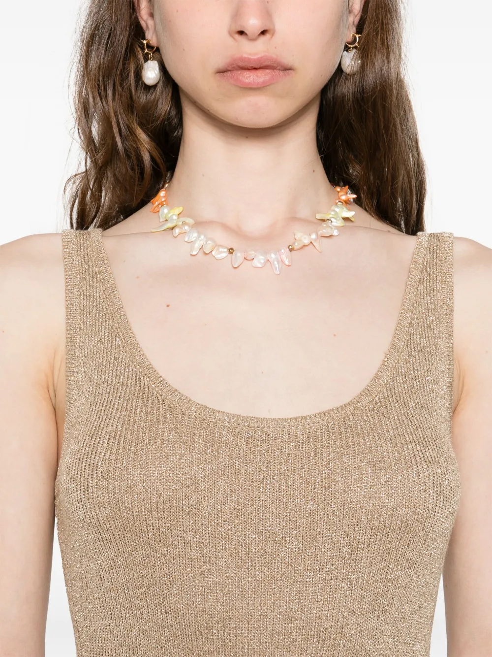 MC2 Saint Barth Midi-jurk met metallic-effect Goud