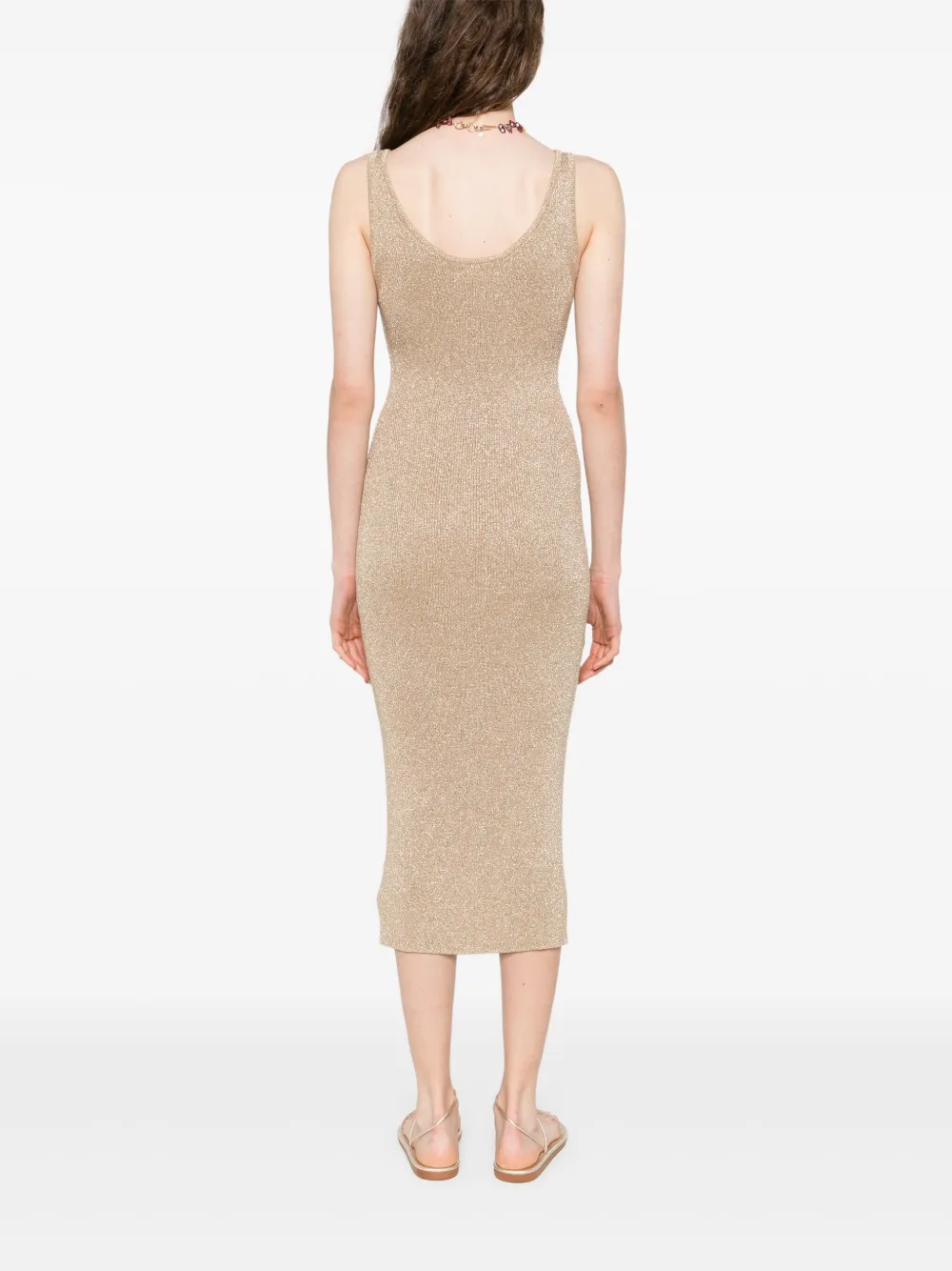 MC2 Saint Barth Midi-jurk met metallic-effect Goud