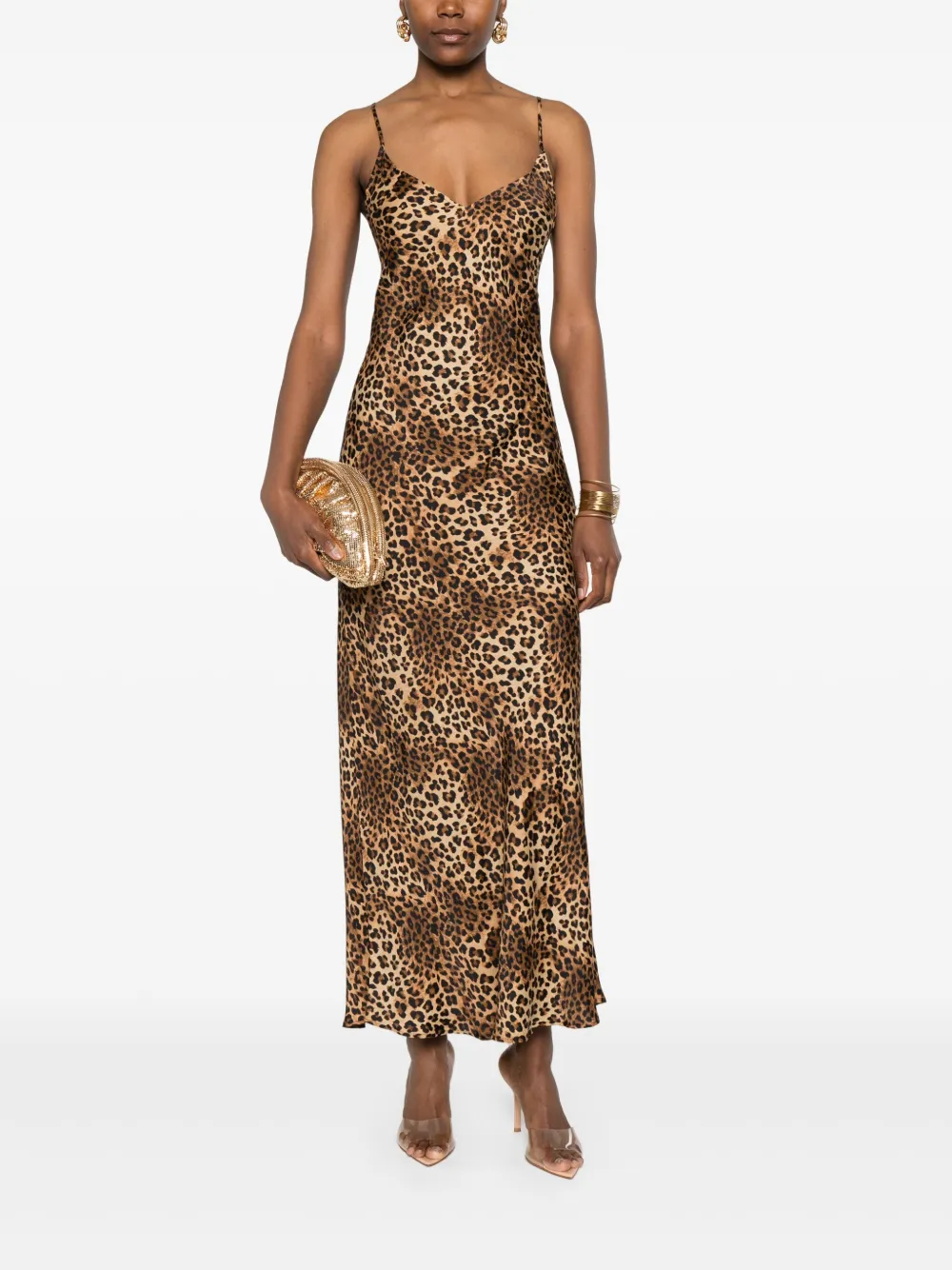 MC2 Saint Barth leopard-print midi dress - Beige