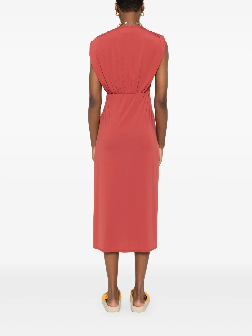 MC2 Saint Barth Midi-jurk met geknoopt detail Rood