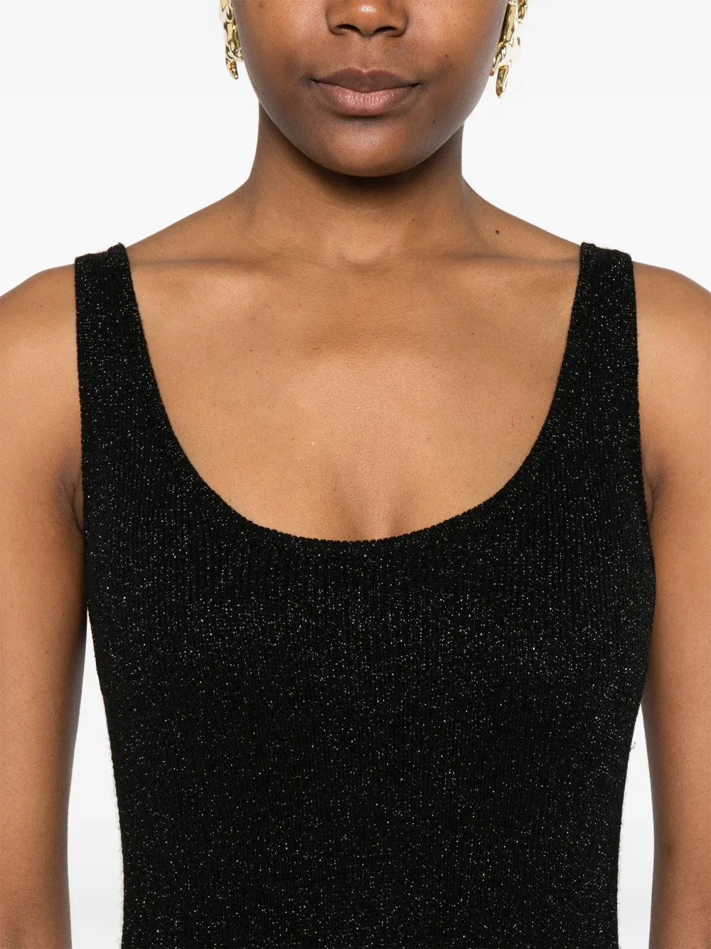 MC2 Saint Barth Lurex gebreide mini-jurk Zwart
