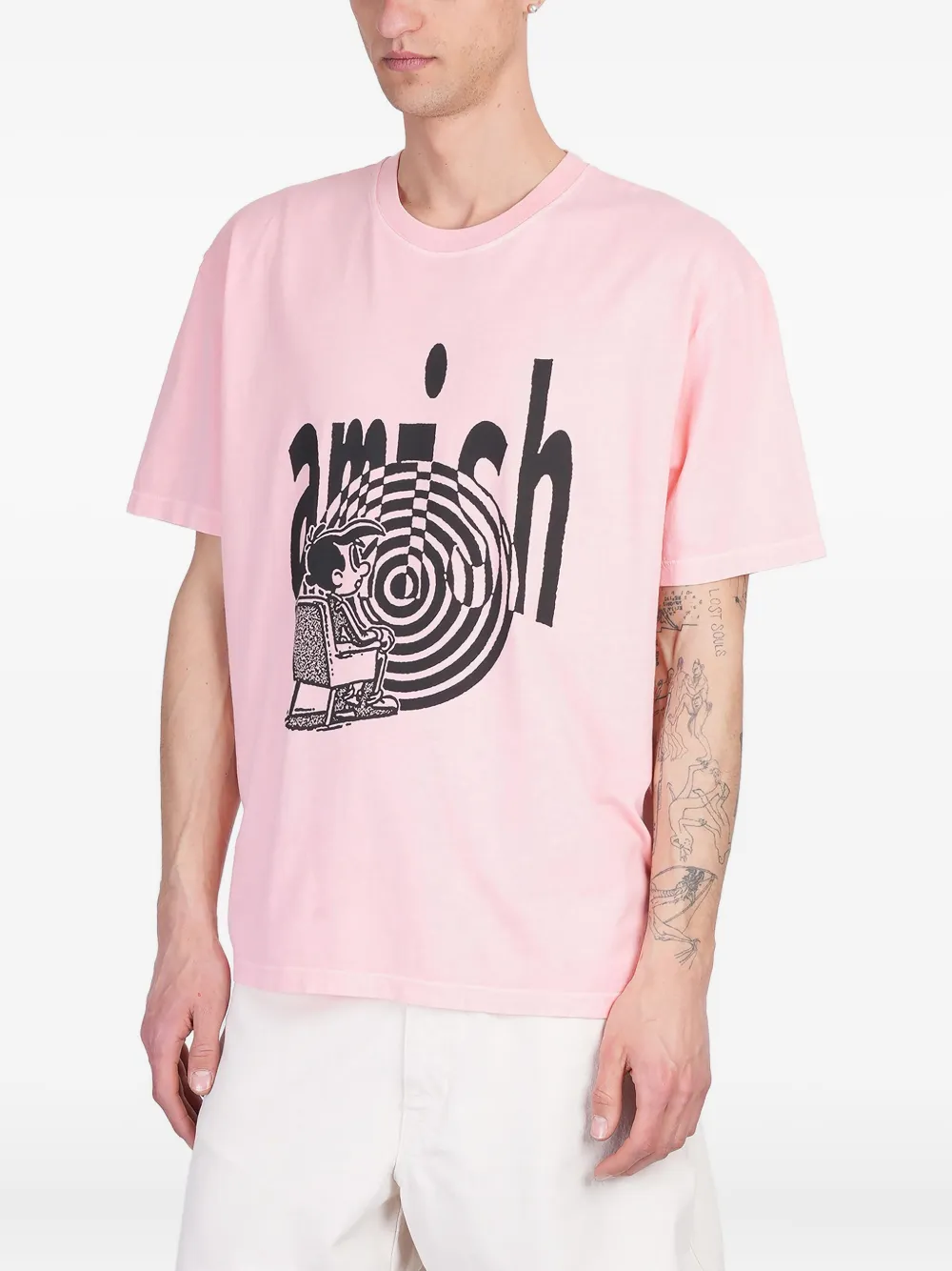 AMISH T-shirt met grafische print Roze
