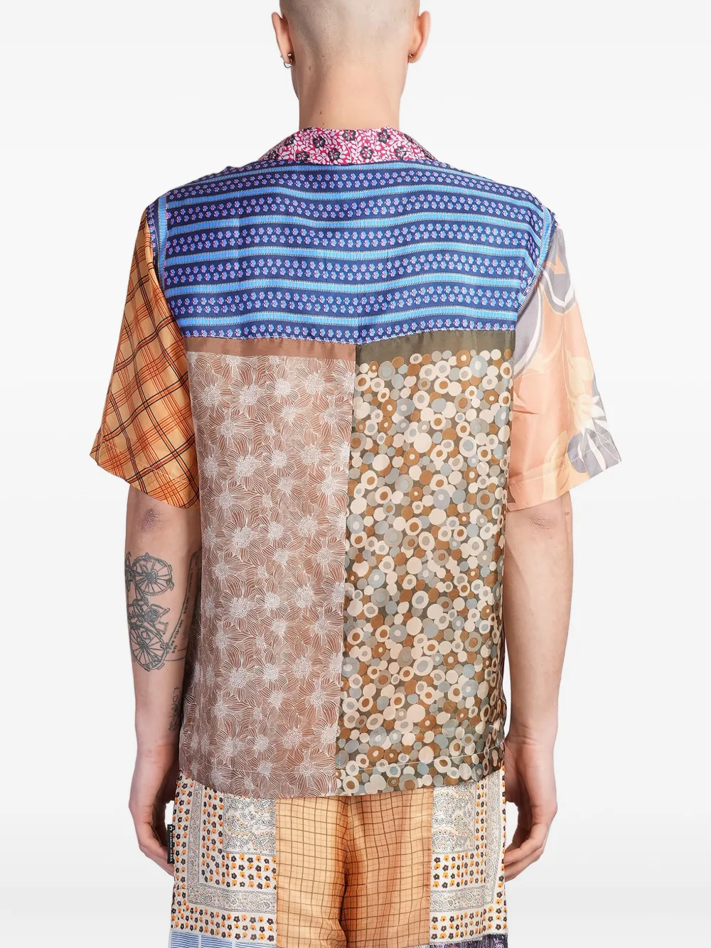 Marine Serre Zijde bowlingshirt Bruin