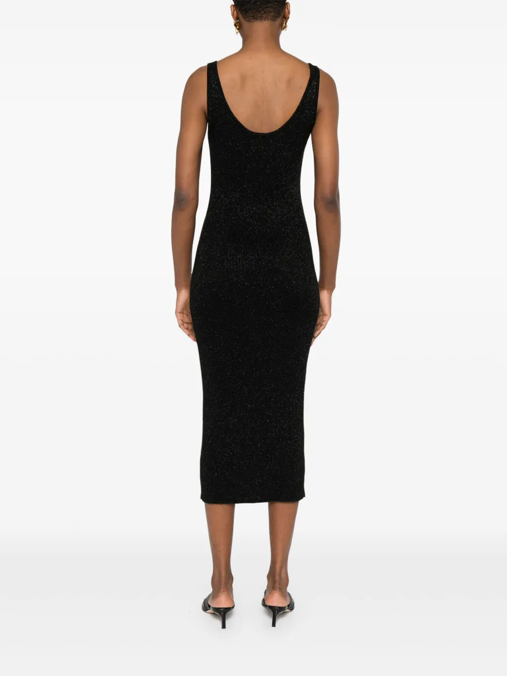 MC2 Saint Barth Mouwloze midi-jurk Zwart