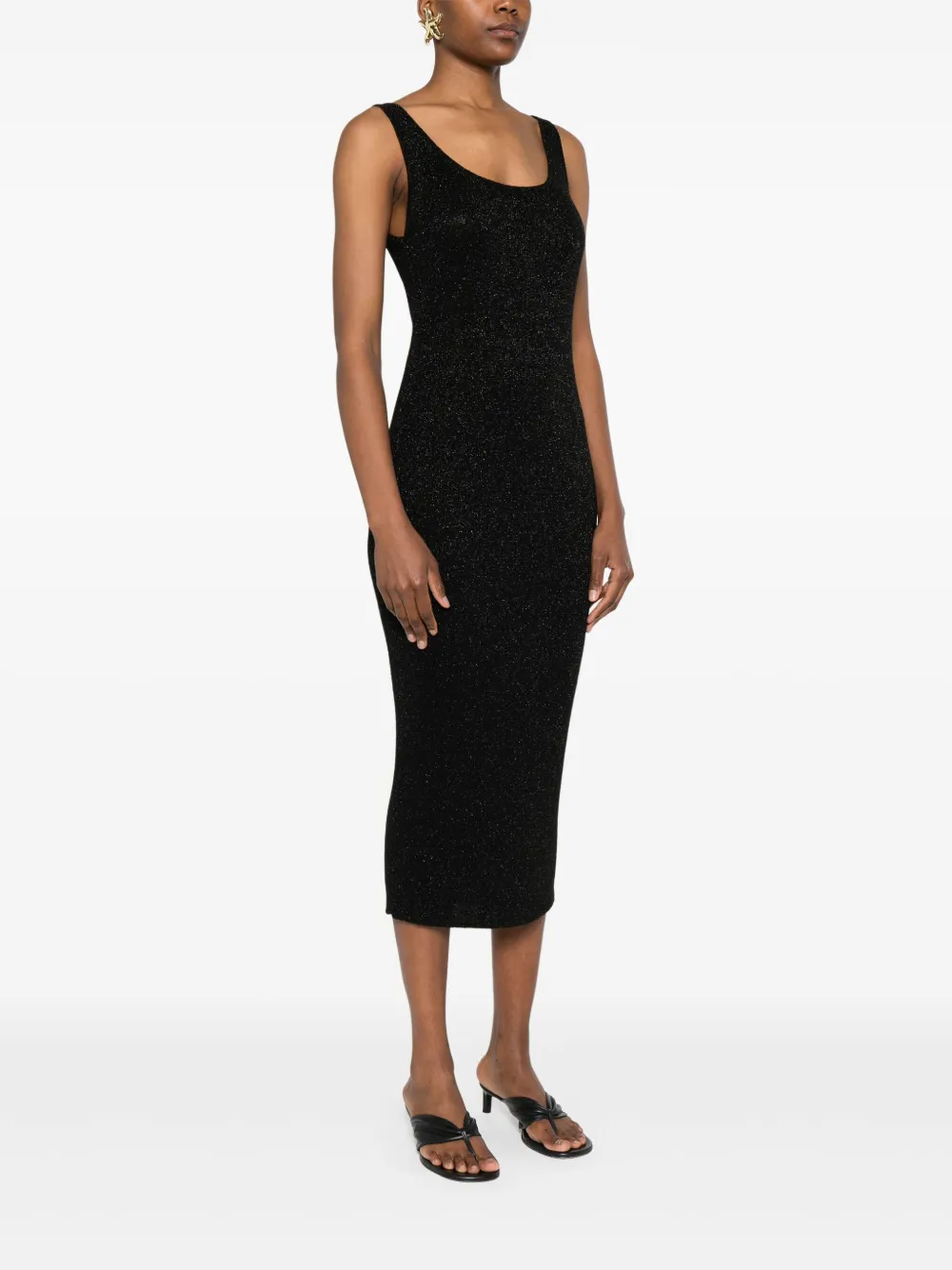 MC2 Saint Barth Mouwloze midi-jurk Zwart