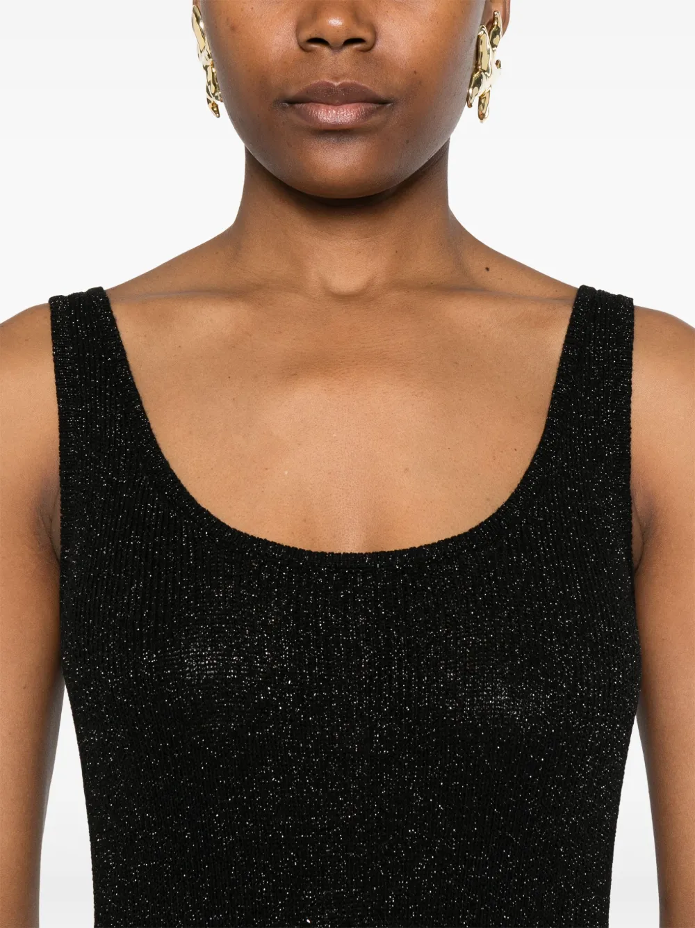 MC2 Saint Barth Mouwloze midi-jurk Zwart