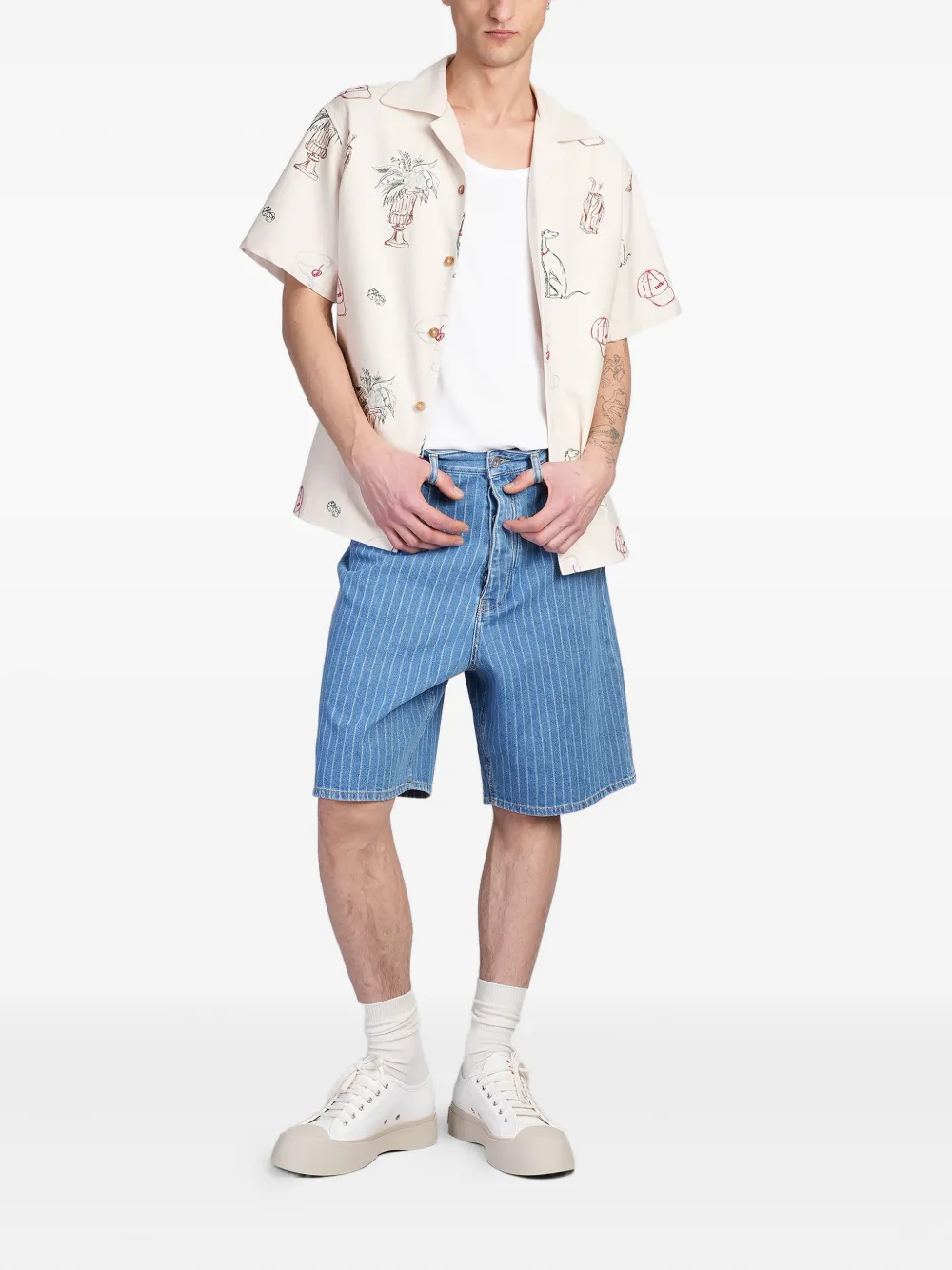 Drôle De Monsieur cotton shirt - Beige