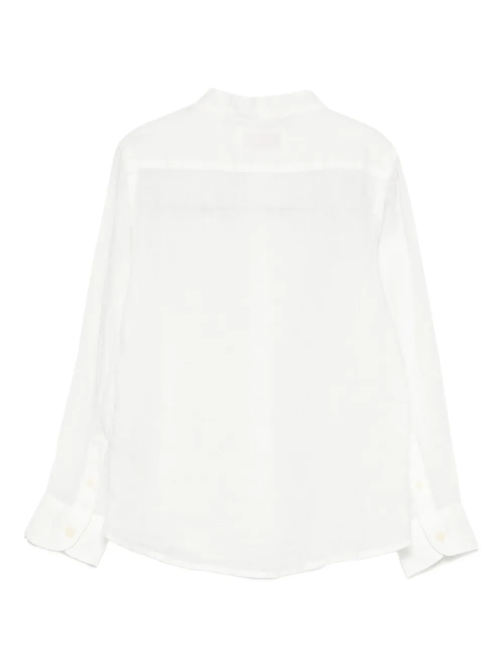 MC2 Saint Barth Kids Linnen shirt met ronde kraag Wit