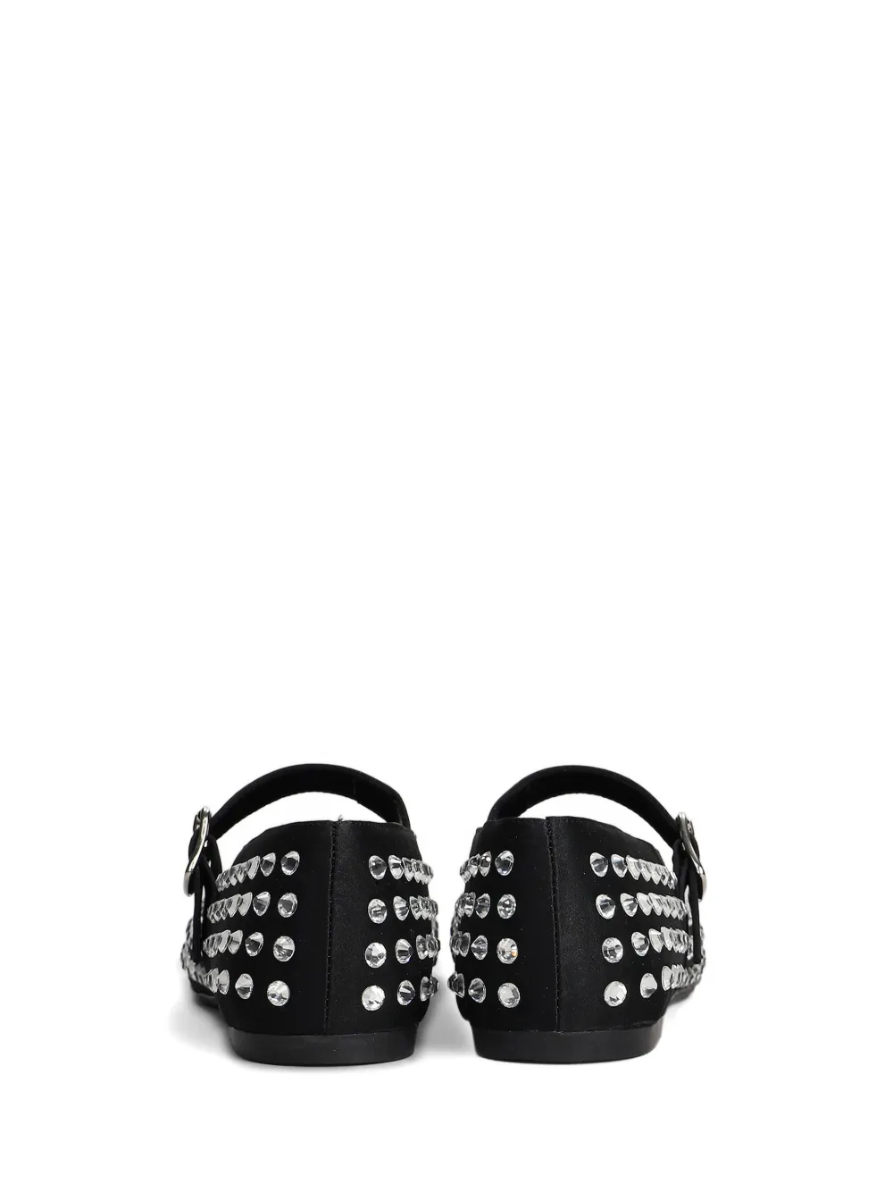 Gisel Moire crystal-embellished flat pumps Black