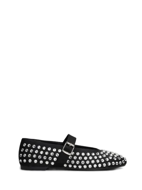 Gisel Moire crystal-embellished flat pumps