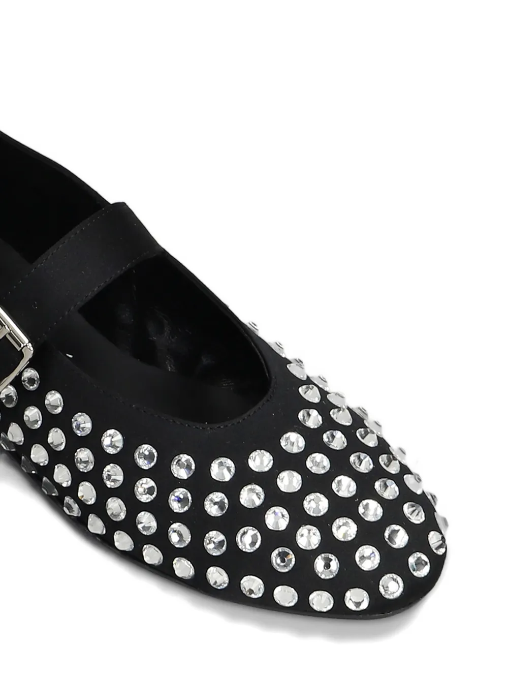 Gisel Moire crystal-embellished flat pumps Black
