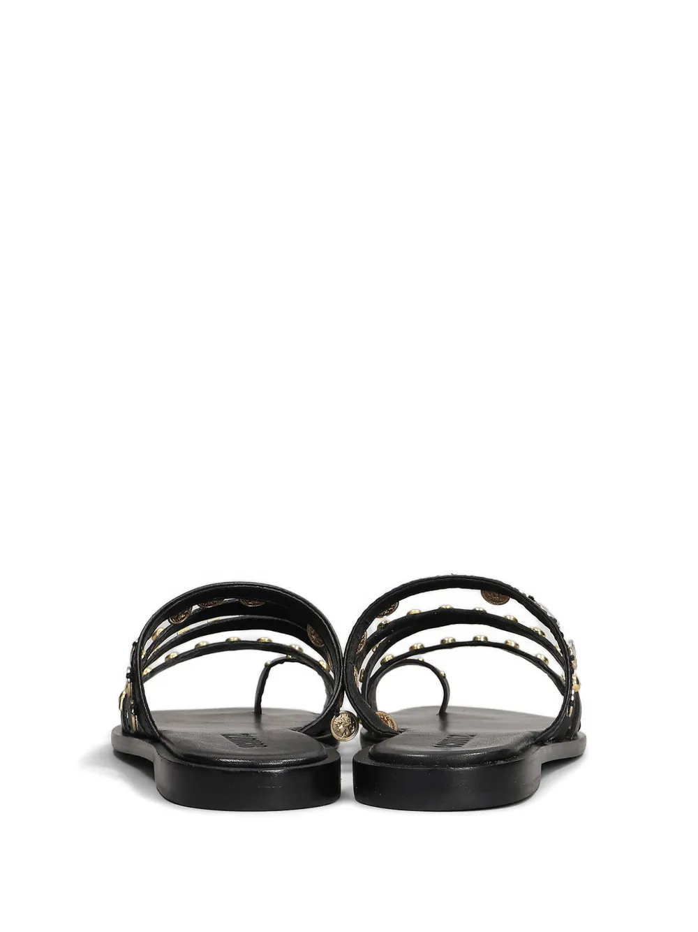 Schutz studded flat sandals Black