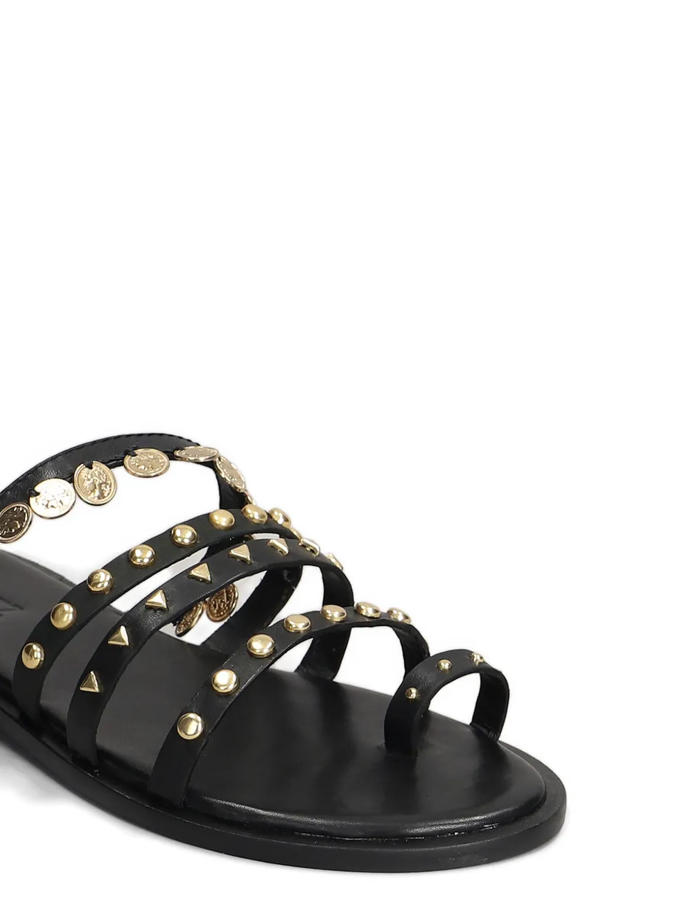 Schutz studded flat sandals Black