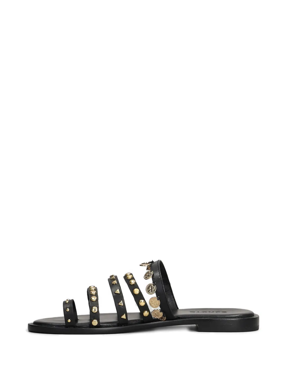 Schutz studded flat sandals Black