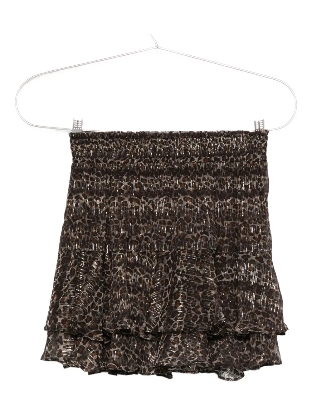 MC2 Saint Barth leopard-print ruffled mini skirt - ブラック MC2 Saint Barth leopard-print ruffled mini skirt - ブラック