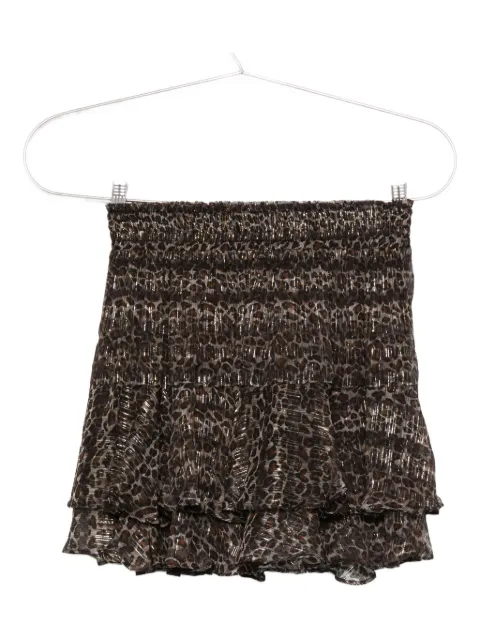 MC2 Saint Barth leopard-print ruffled mini skirt