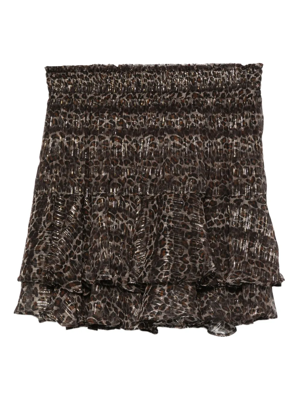 MC2 Saint Barth Midi-rok met luipaardprint en ruches Zwart