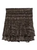 MC2 Saint Barth leopard-print ruffled mini skirt - Black