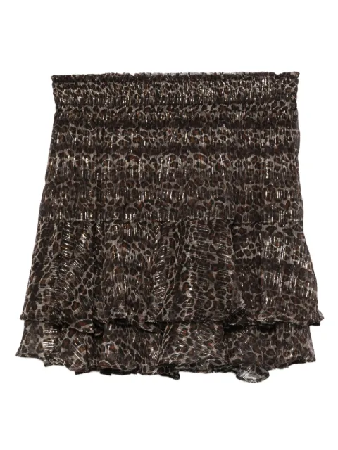 MC2 Saint Barth leopard-print ruffled mini skirt
