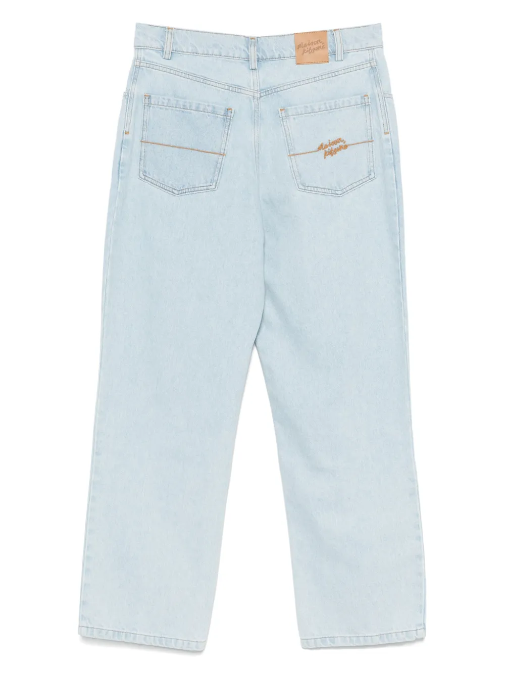 Maison Kitsuné logo-embroidered jeans - Blauw