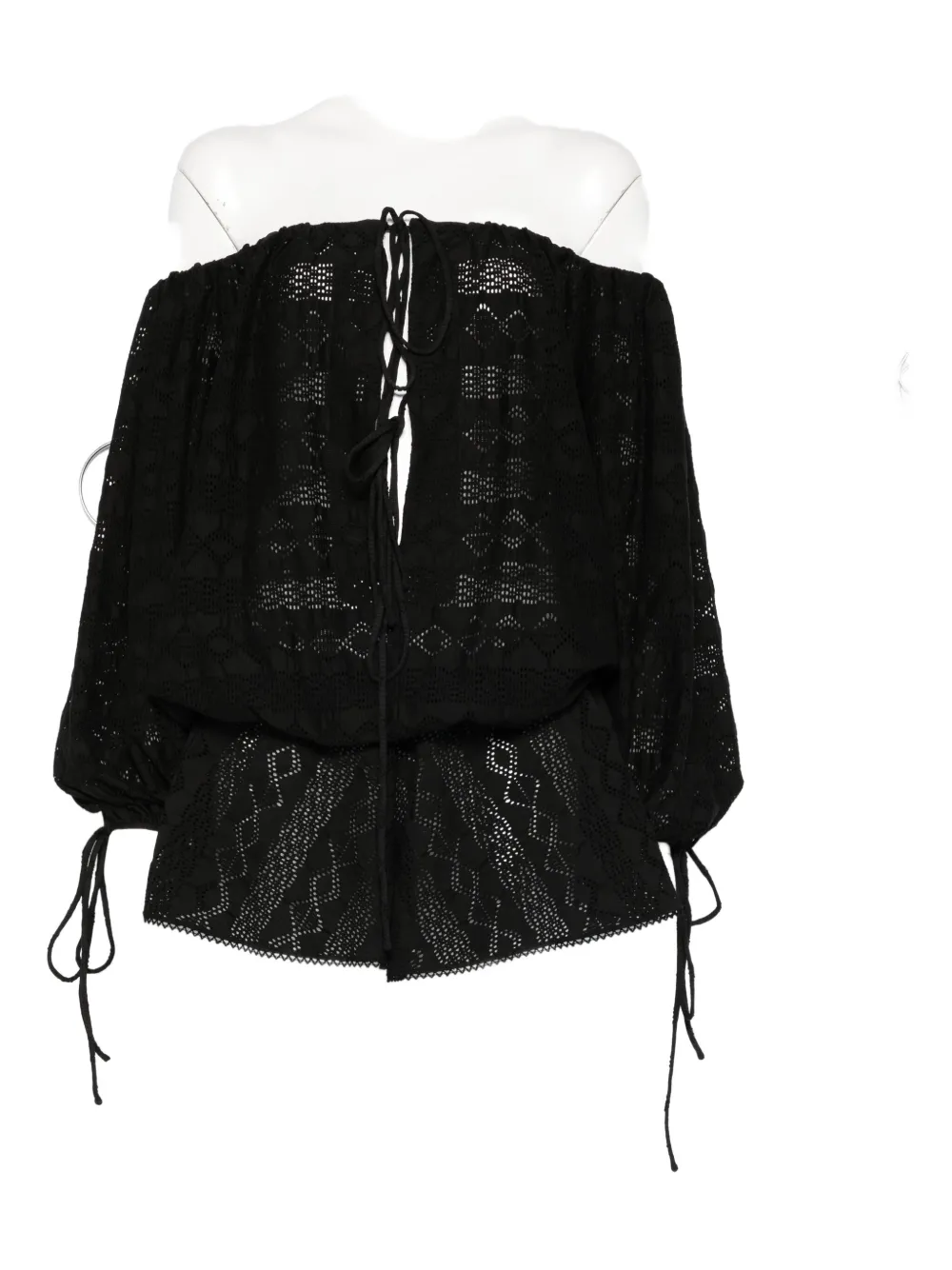 The Andamane Wilma Eyelet Lace-up Playsuit