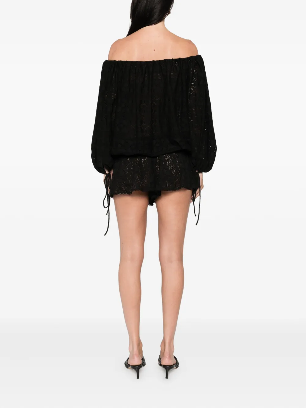 The Andamane Wilma Eyelet Lace-up Playsuit