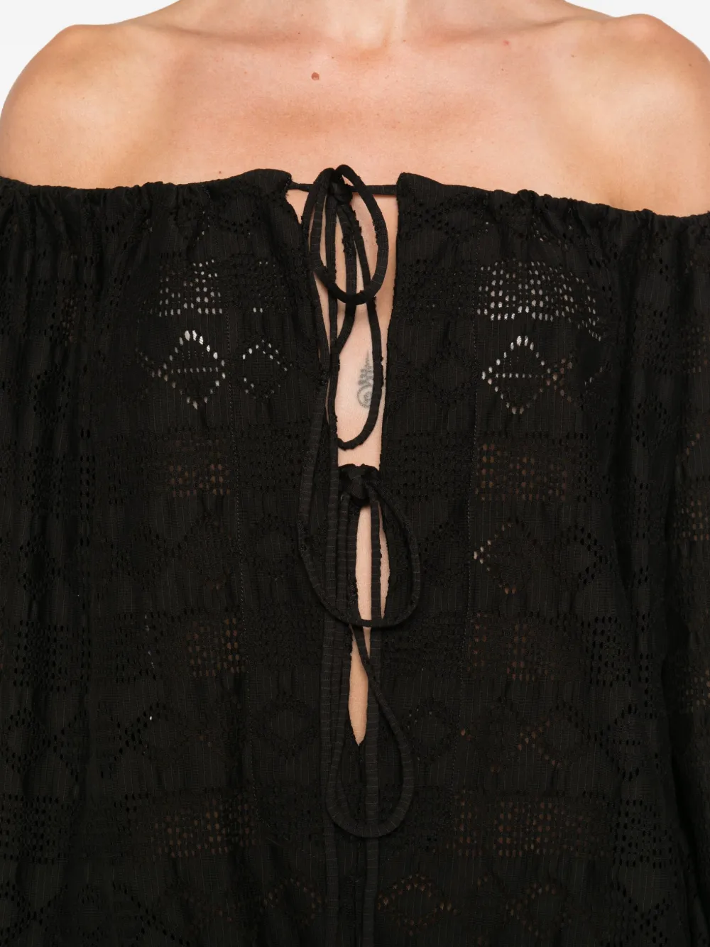 The Andamane Wilma Eyelet Lace-up Playsuit