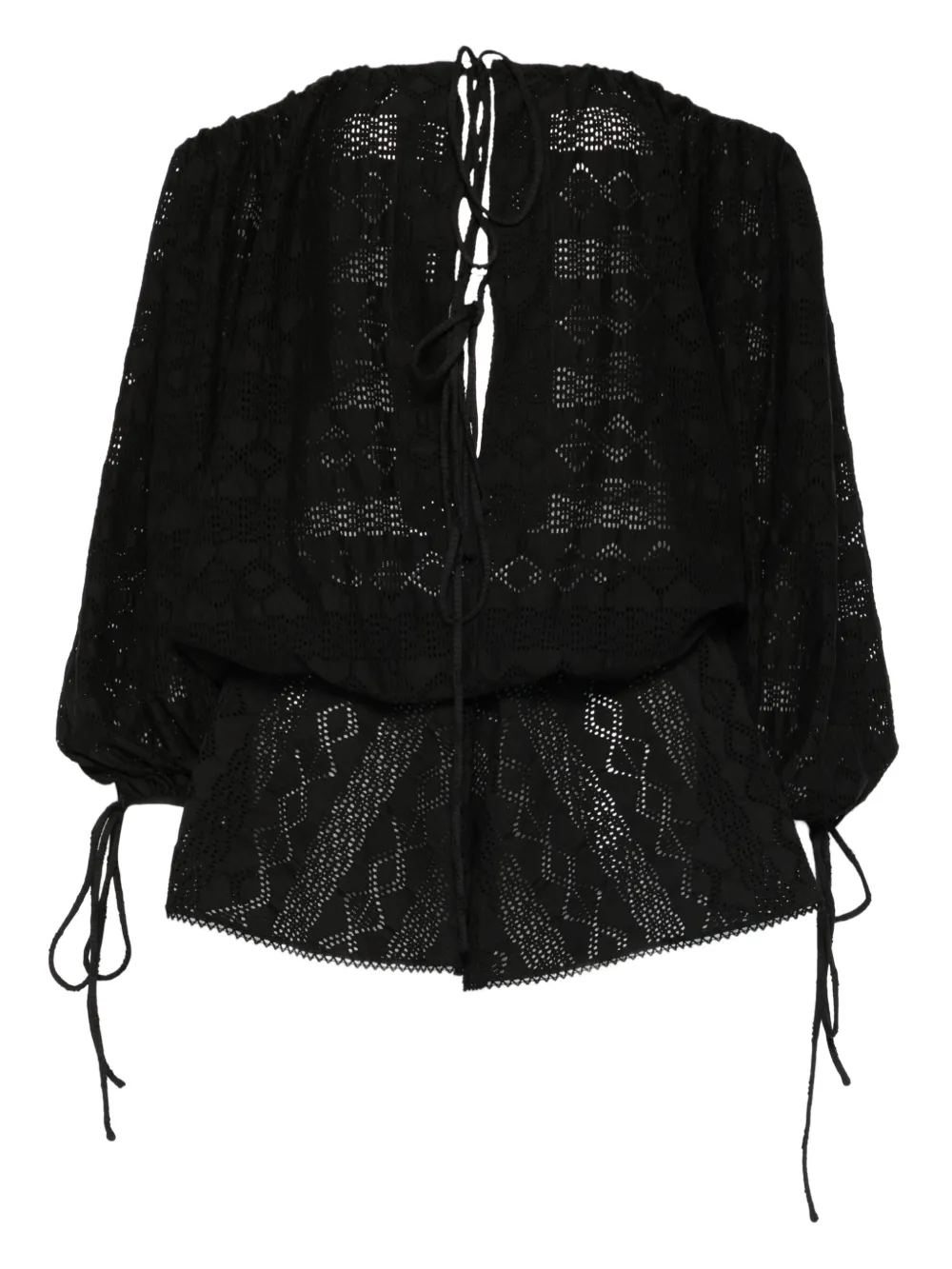 THE ANDAMANE Wilma eyelet lace-up playsuit | Black | Image 1