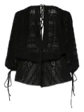 THE ANDAMANE Wilma eyelet lace-up playsuit - Black