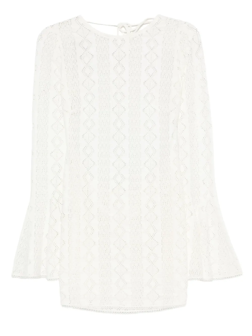 THE ANDAMANE Gehaakte jurk met mouwen Beige