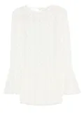 THE ANDAMANE bell-sleeve crochet dress - Neutrals