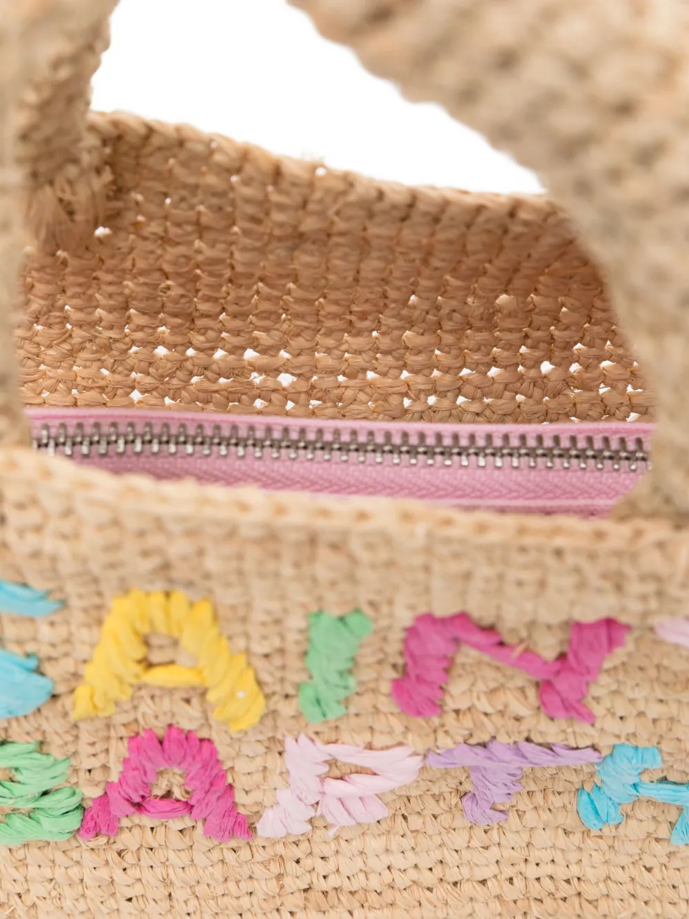 MC2 Saint Barth Mid Beach embroidered raffia tote bag Beige