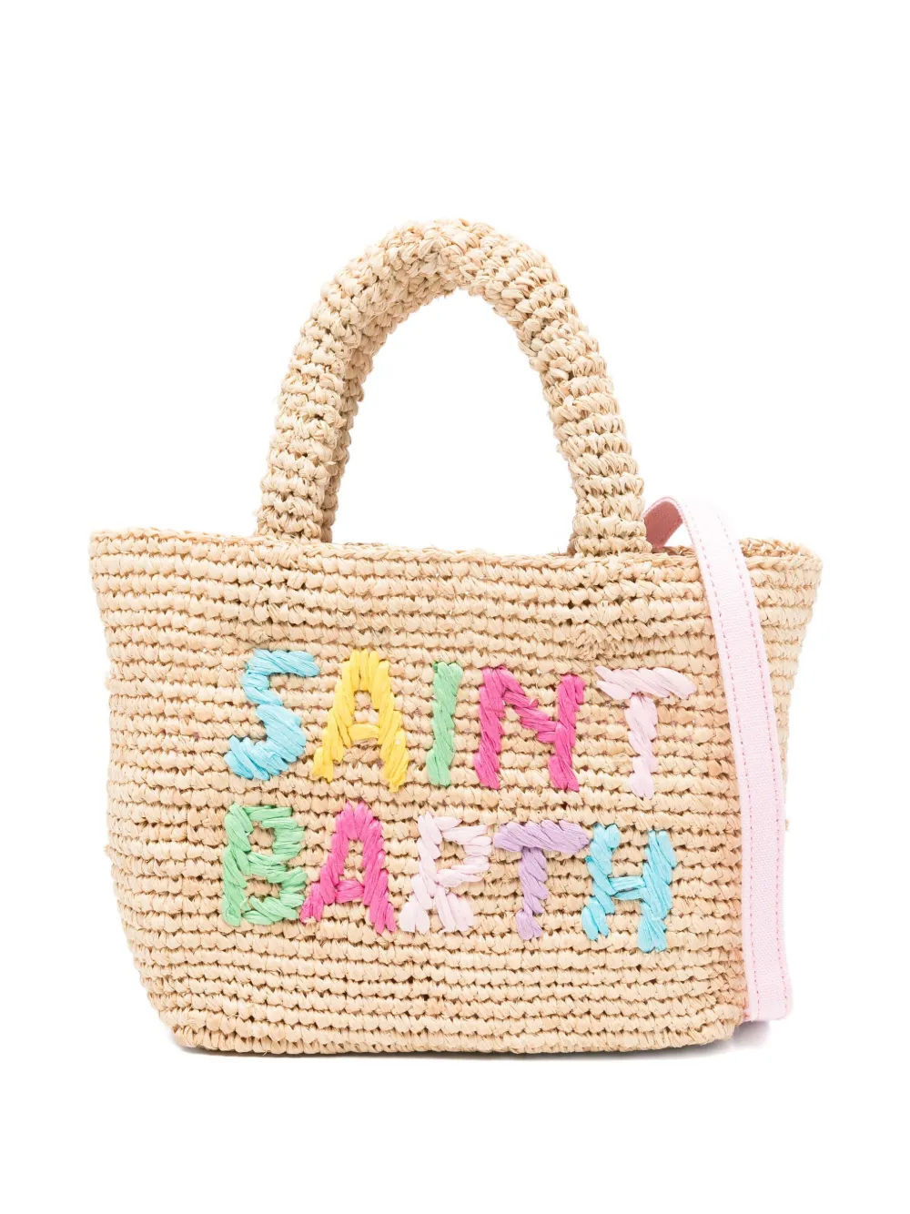 Mc2 Saint Barth Mid Beach Embroidered Raffia Tote Bag