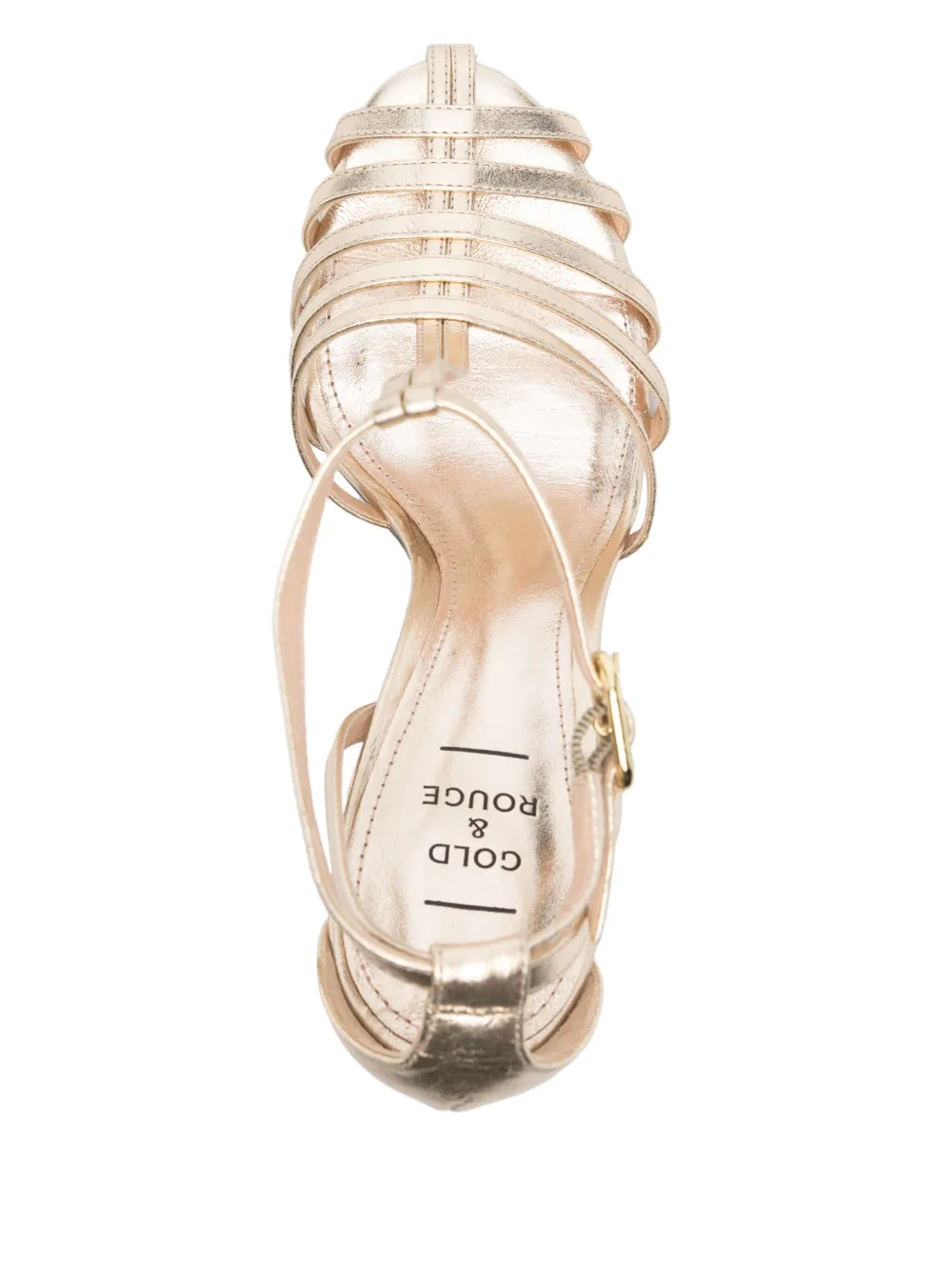 Gold 
Rouge 100mm Filoe heeled sandals
