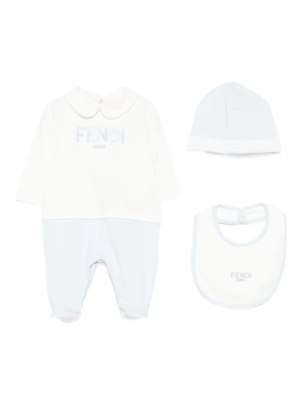 Fendi Kids logo-detail babygrow (set of three) - ホワイト Fendi Kids logo-detail babygrow (set of three) - ホワイト