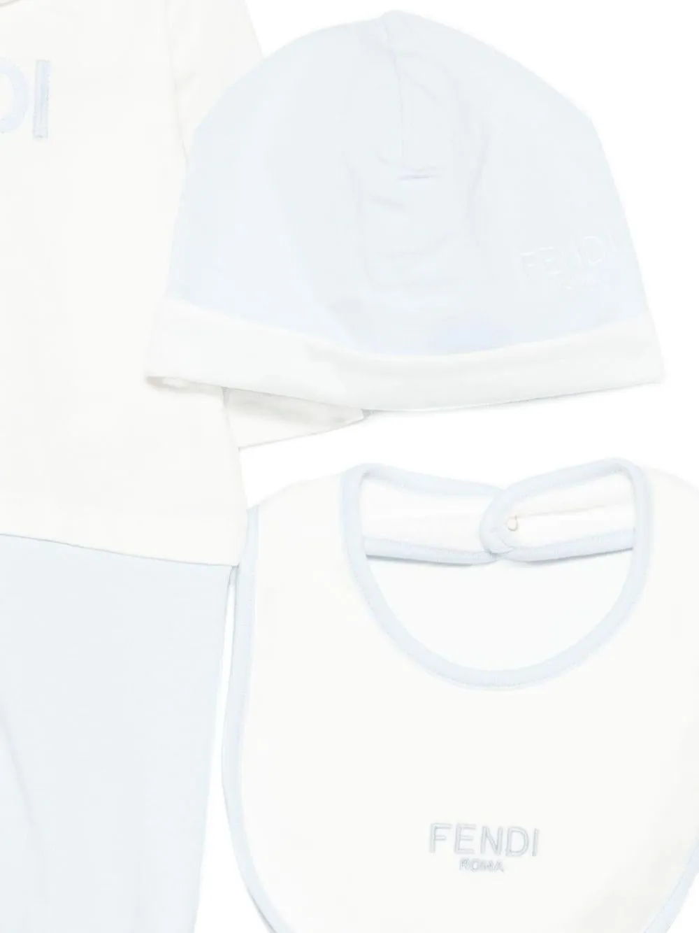 Fendi Kids Drie rompers met logodetail Wit