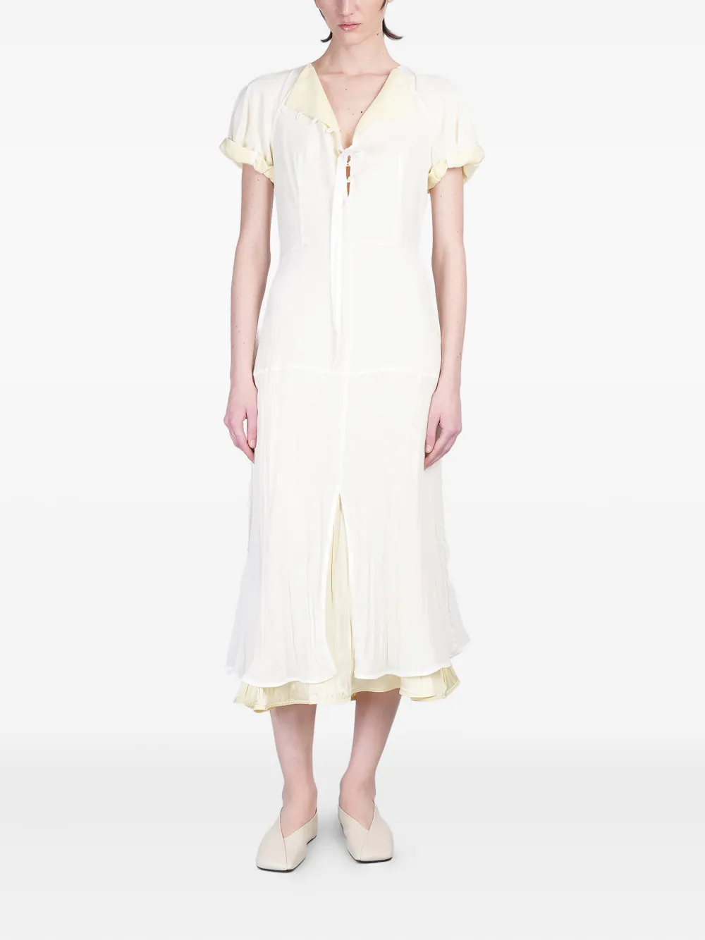 Jil Sander silk dress Beige