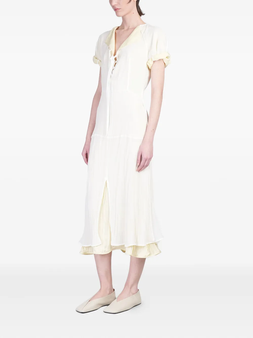 Jil Sander Zijden jurk Beige