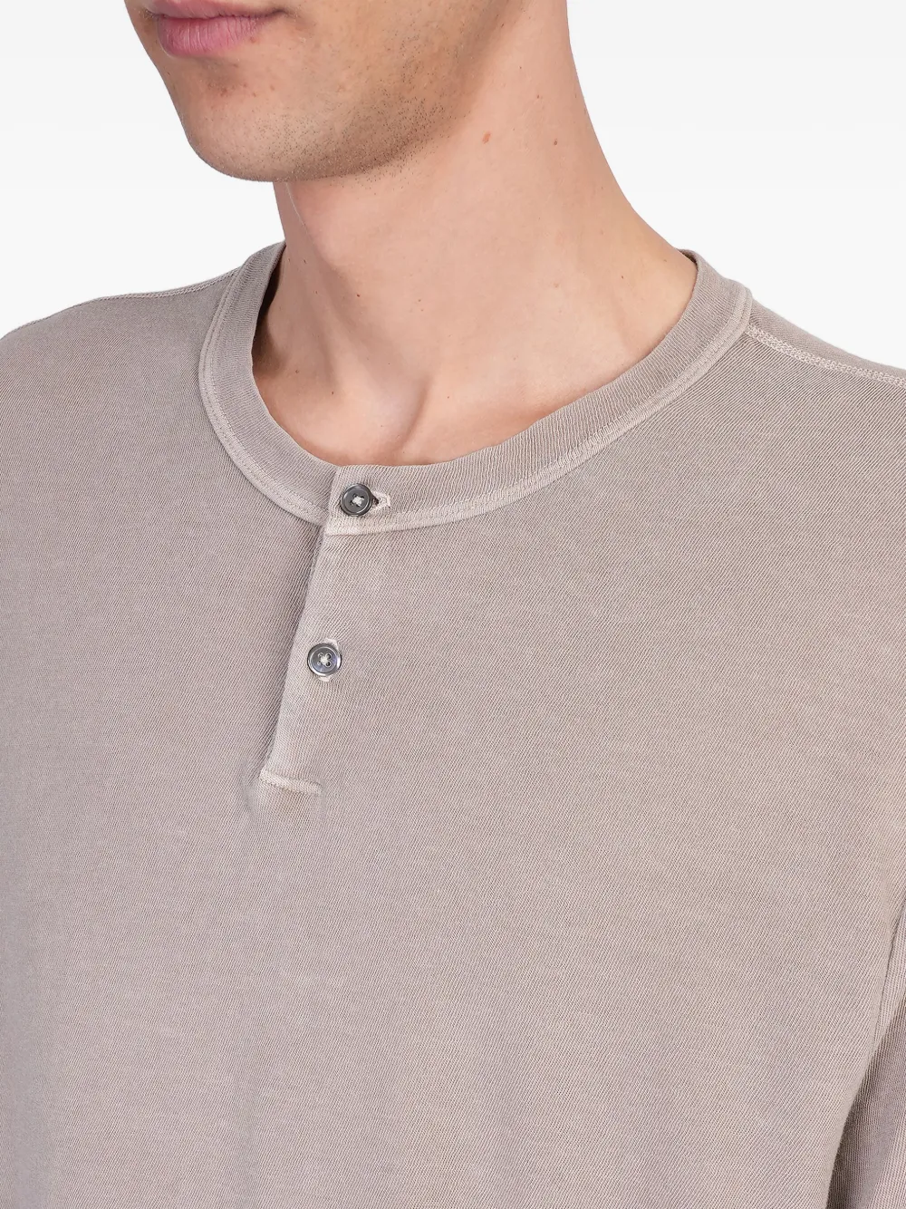 Shop James Perse Cotton Henley T-shirt